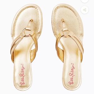 Lilly Pulitzer The McKim wedge Gold Sandals